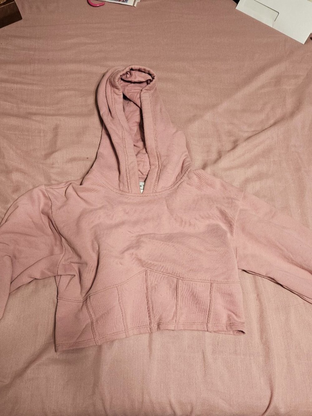 Pink cropped hoodie
